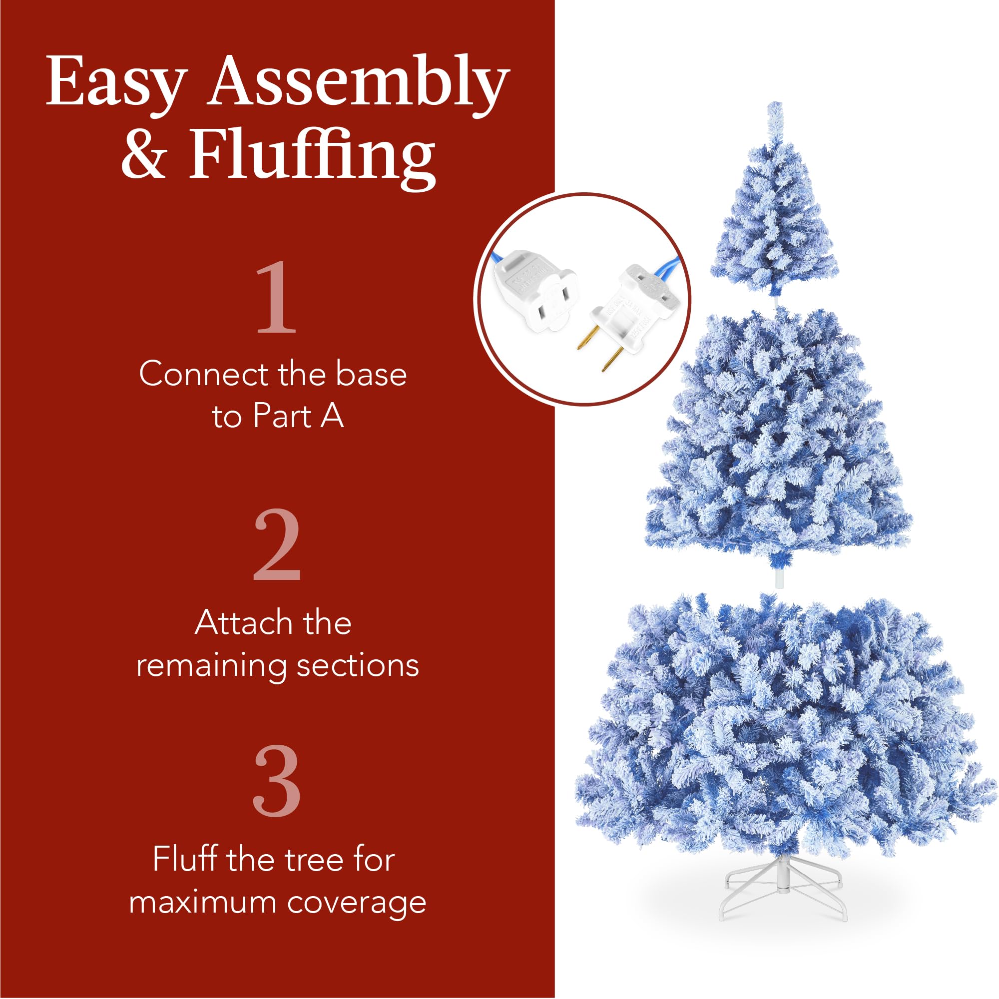 Foto 4 | Árbol De Navidad Best Choice Products, Azul, 7.5 Pies Con 550 Luces - Venta Internacional.