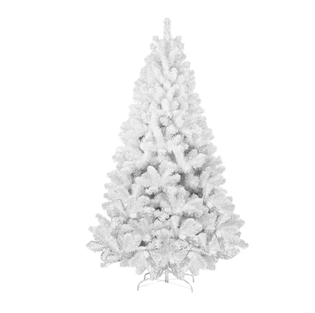 Foto 1 | Árbol De Navidad Artificial Pino Blanco Navideño Base Metal Blanco 1.95m