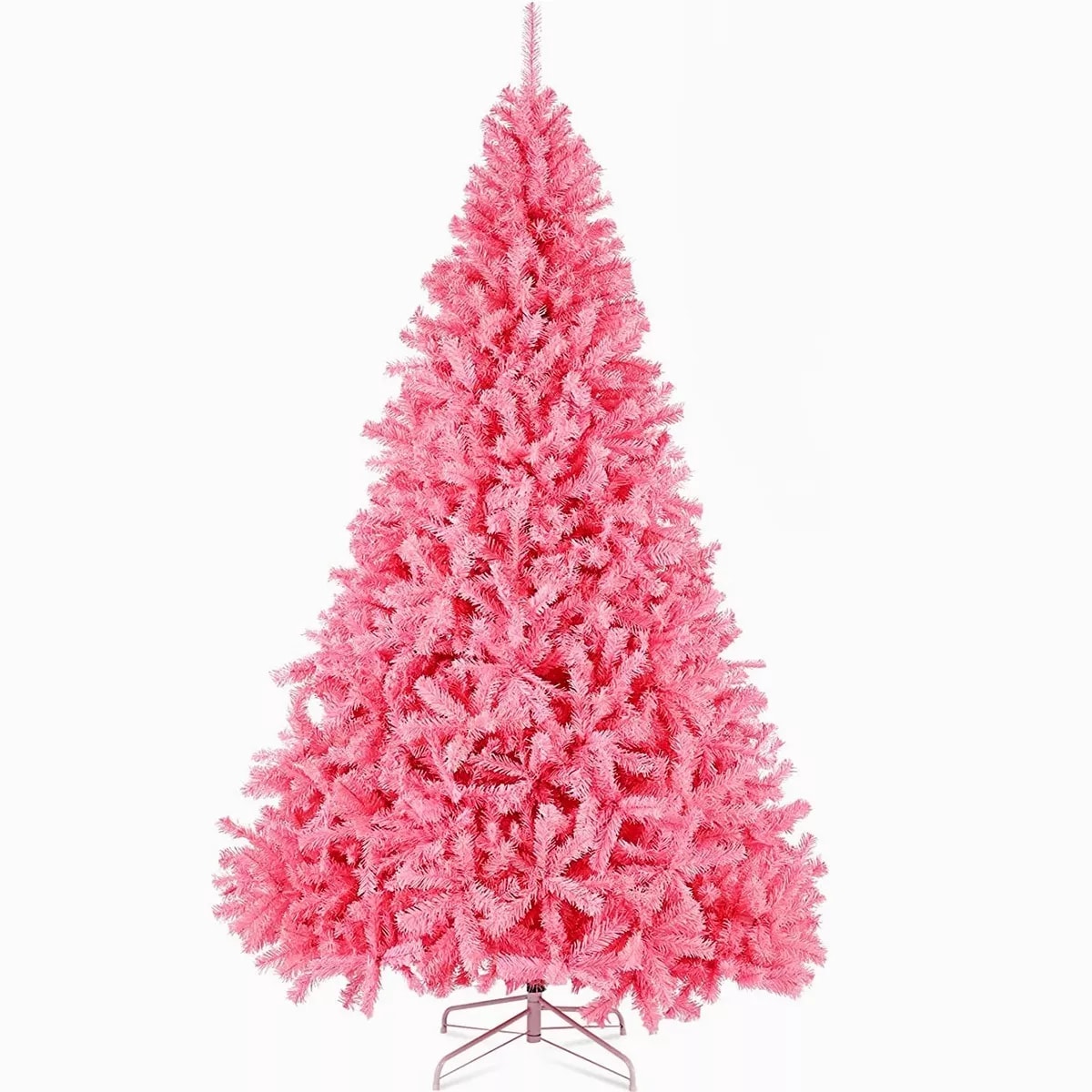 Árbol De Navidad Artificial Pino Rosa Ramas Frondosas 1.95m Rosa $2,239