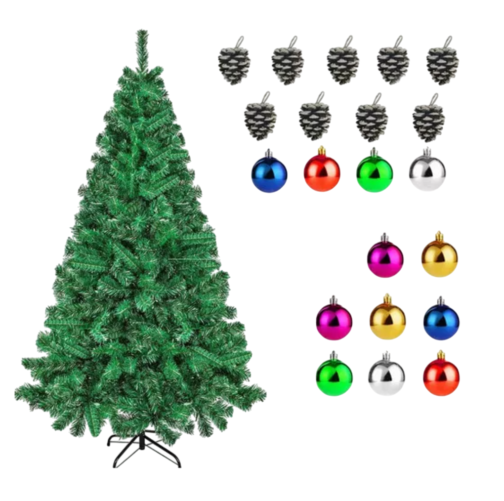 Foto 1 | Árbol de Navidad Artificial Verde Pino Frondoso 1.8m Realista y Fácil de Montar
