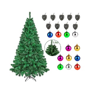 Foto 4 | Árbol de Navidad Artificial Verde Pino Frondoso 1.8m Realista y Fácil de Montar