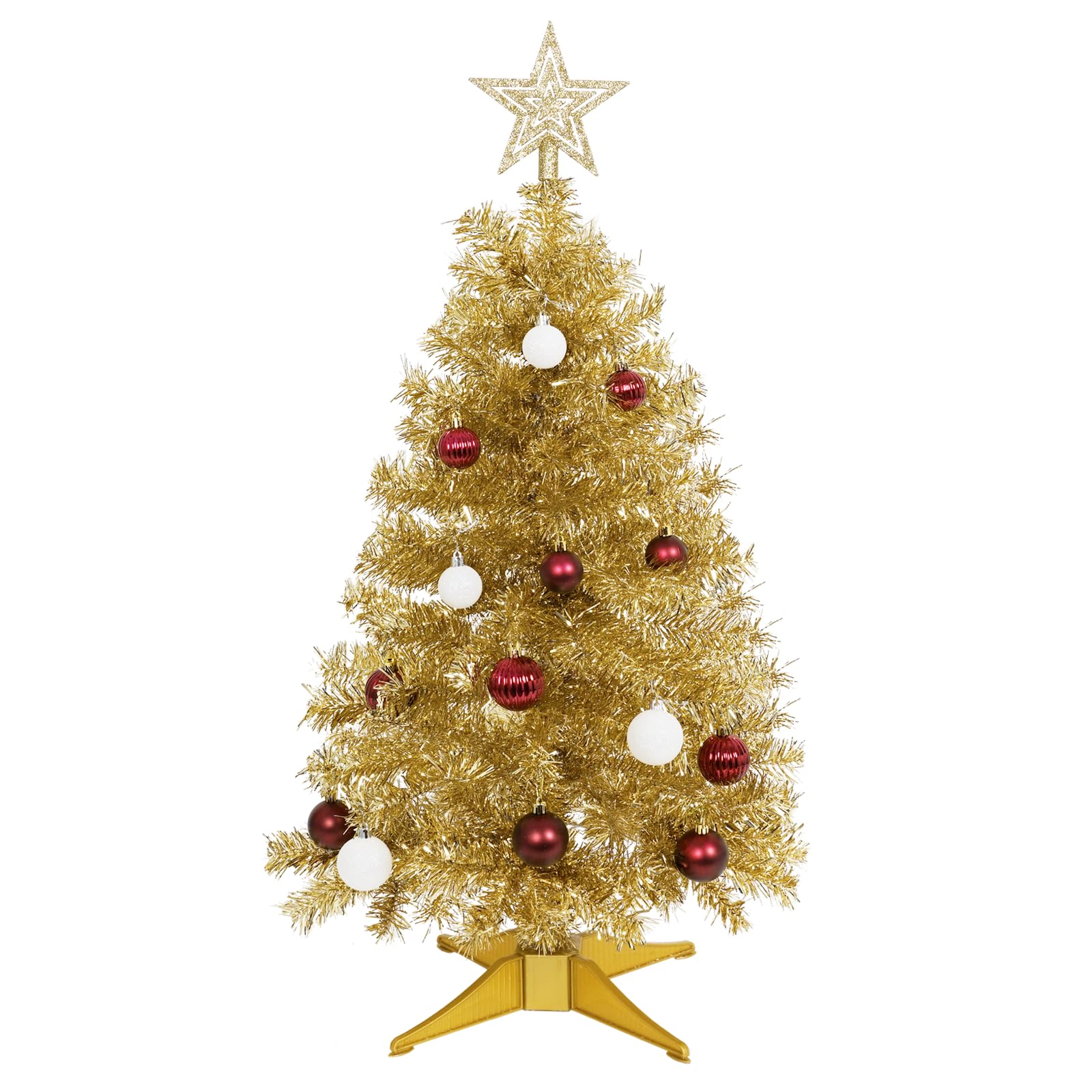 Foto 6 | Árbol De Navidad Sunshine Champagne Con Luz De 90 Cm Y Adornos - Venta Internacional.