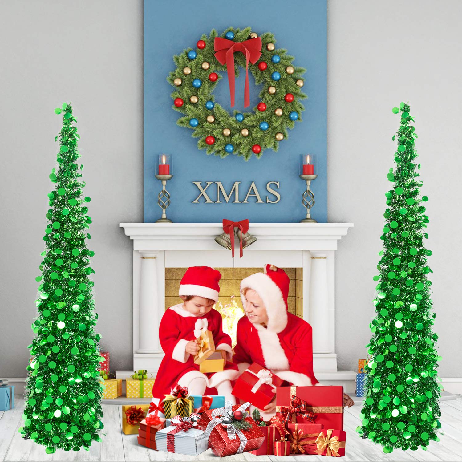 Foto 7 pulgar | Árbol De Navidad Macting De 1,5 M Con Luces, 8 Modos, 5 Pies - Venta Internacional.