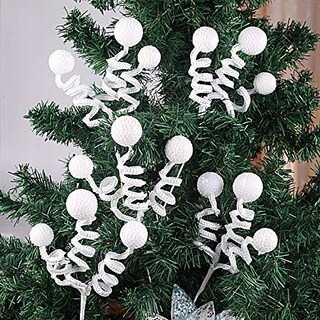 Foto 3 | Set De Decoración Para Árbol De Navidad, Bola De Lentejuelas Blancas Zhanyigy - Venta Internacional.