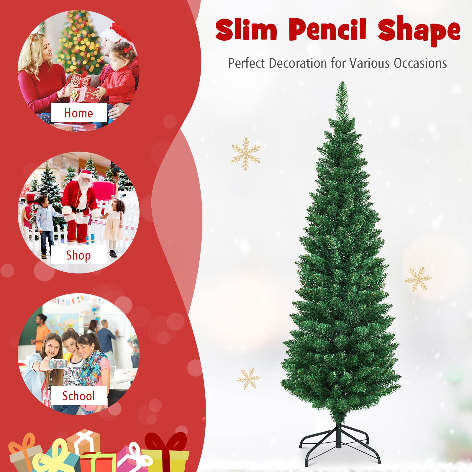 Foto 7 pulgar | Árbol de Navidad Goplus De 1.5 M Con 220 Puntas De Rama - Venta Internacional