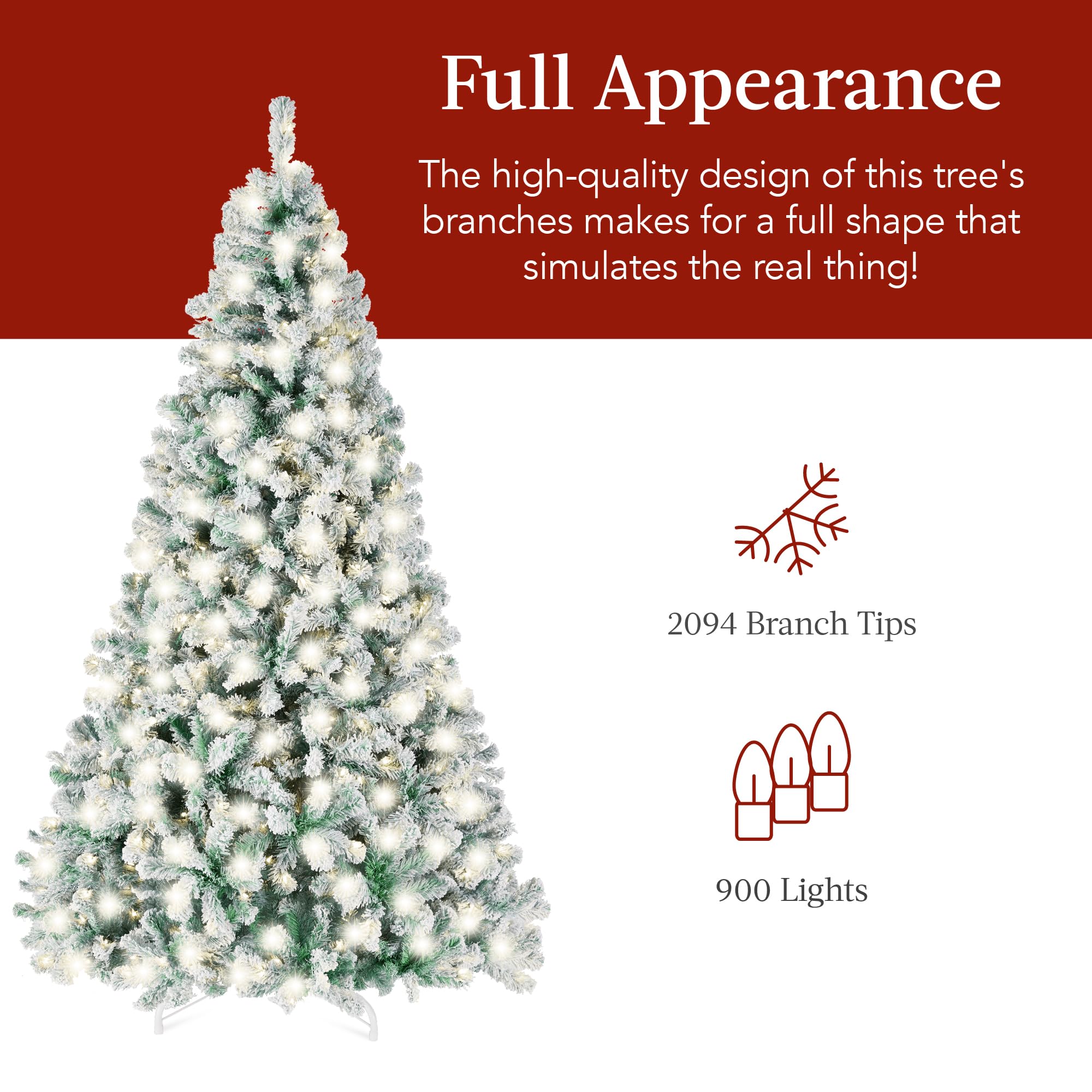 Foto 6 pulgar | Árbol De Navidad Best Choice Products Preiluminado De 9 Pies Con 900 Luces - Venta Internacional.