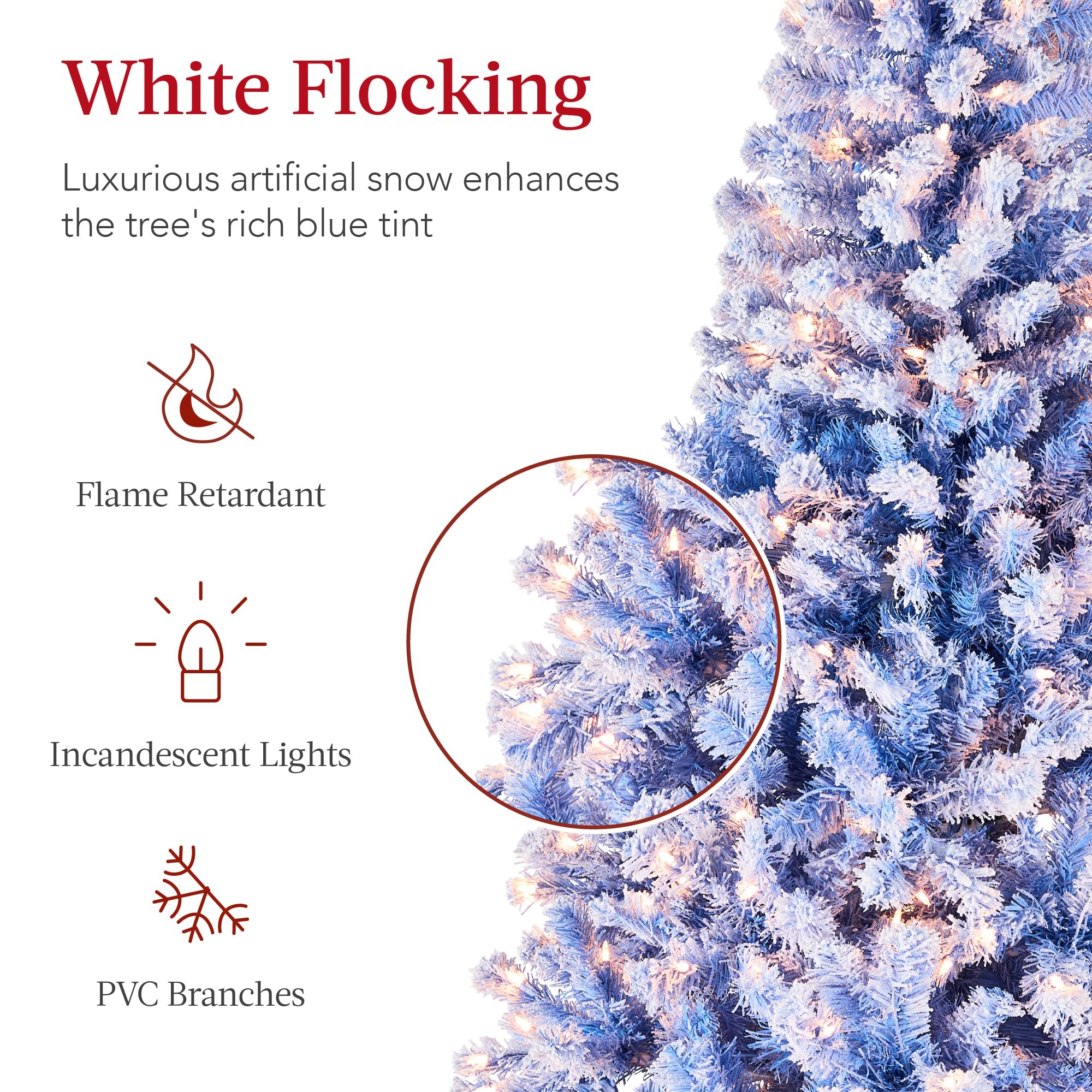 Foto 4 pulgar | Árbol De Navidad Best Choice Products, Azul Preiluminado, 9 Pies Con 900 Luces - Venta Internacional.
