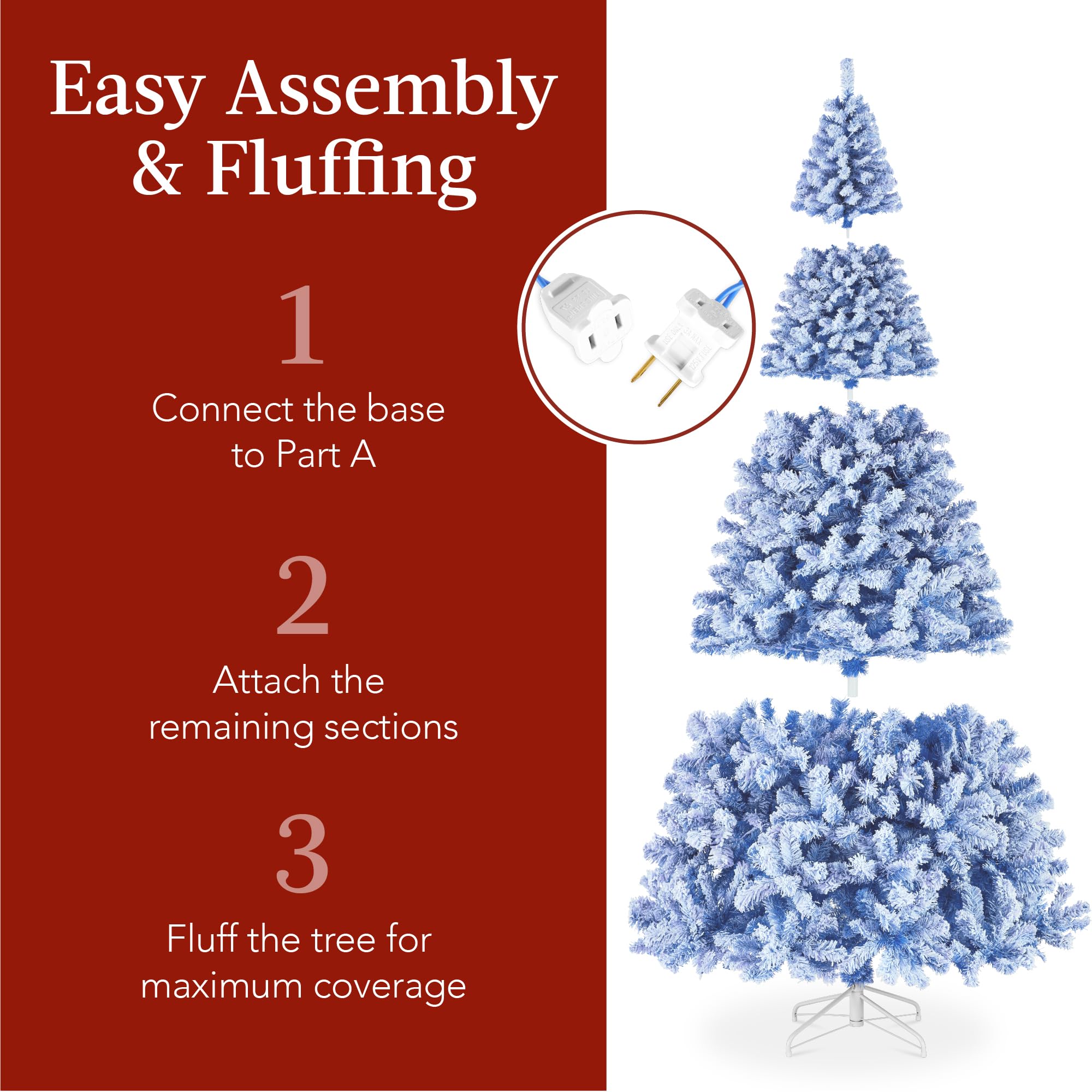 Foto 4 | Árbol De Navidad Best Choice Products, Azul Preiluminado, 9 Pies Con 900 Luces - Venta Internacional.