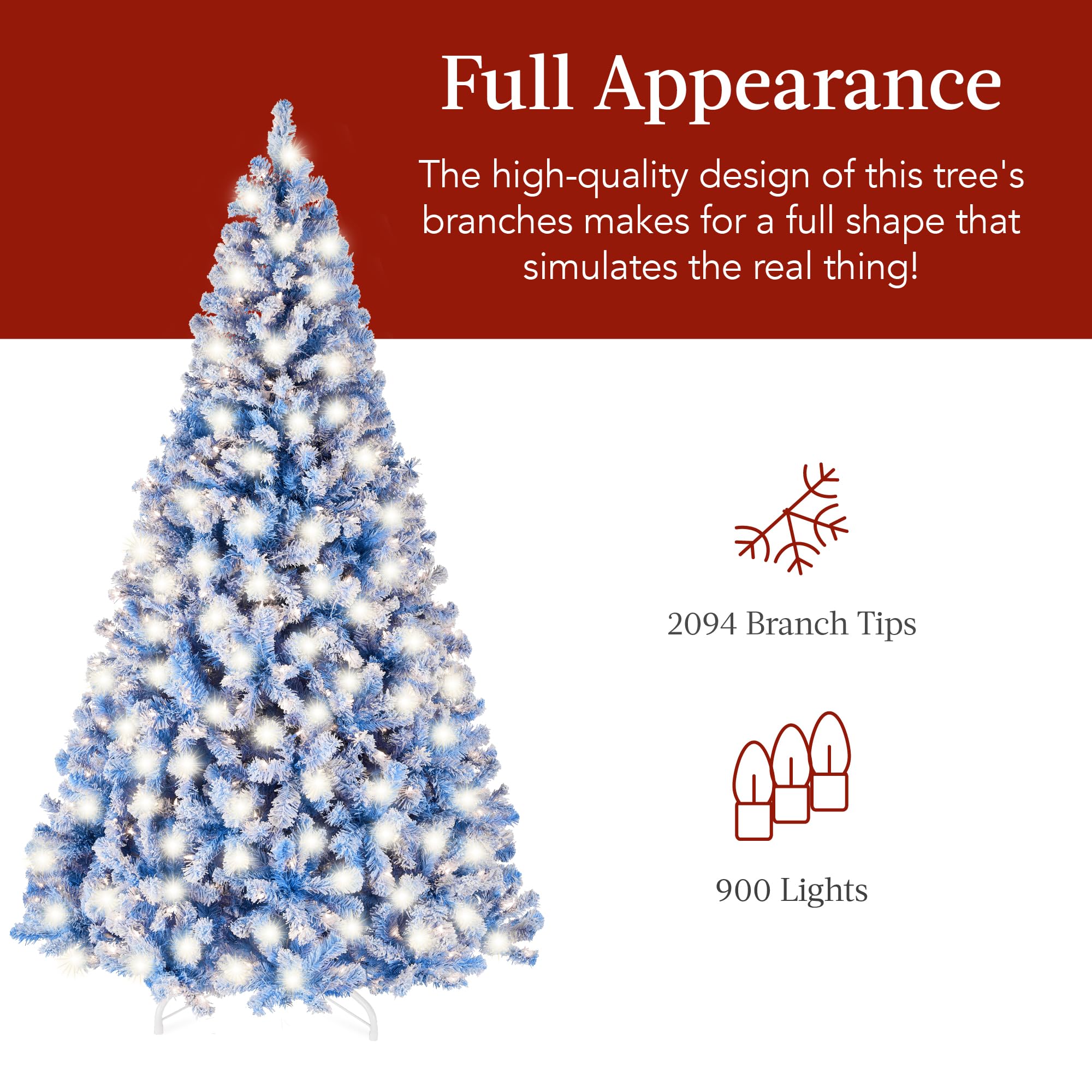 Foto 5 | Árbol De Navidad Best Choice Products, Azul Preiluminado, 9 Pies Con 900 Luces - Venta Internacional.
