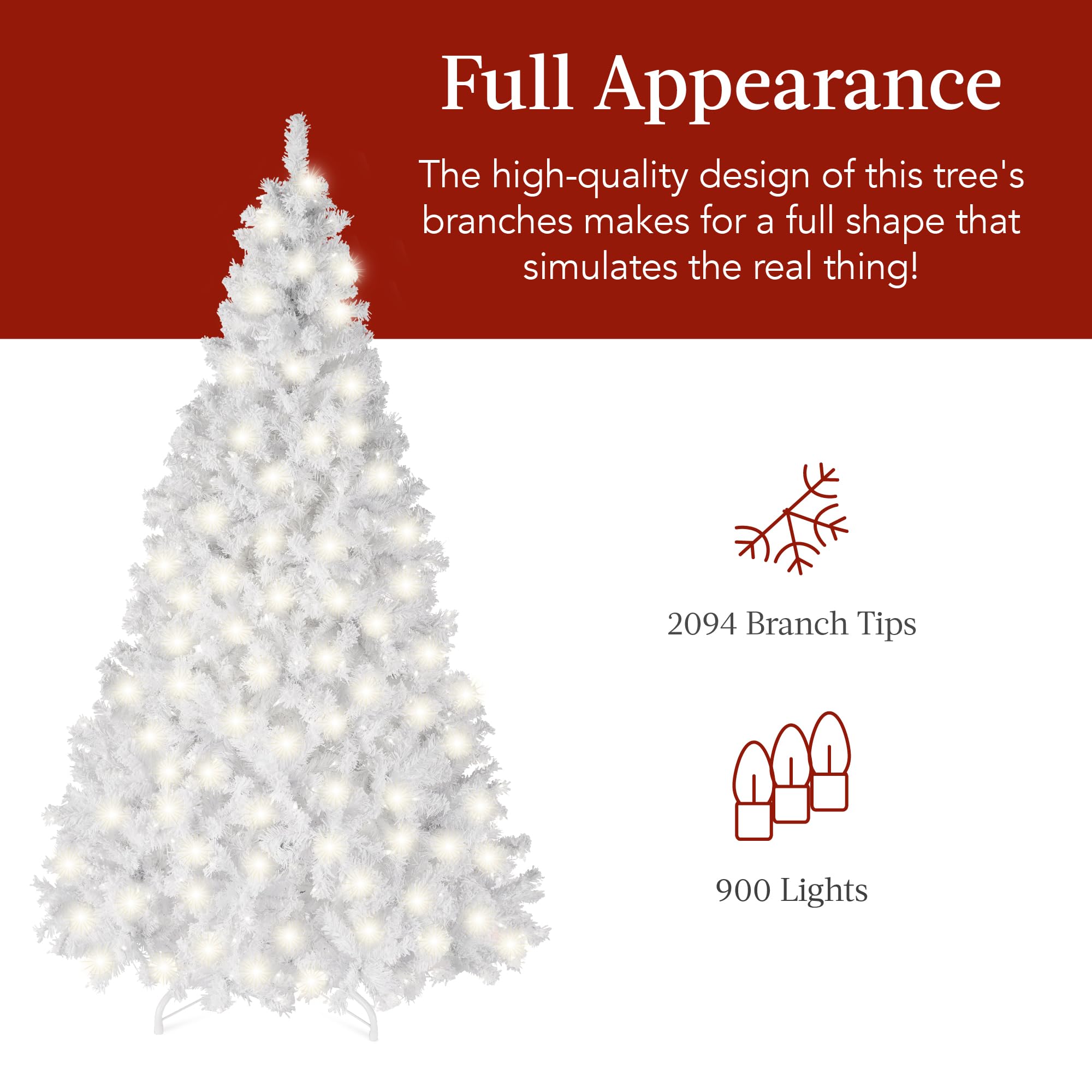 Foto 5 | Árbol De Navidad Best Choice Products Preiluminado De 9 Pies Con 900 Luces - Venta Internacional.
