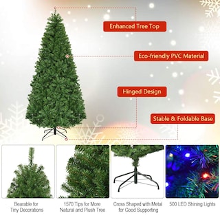Foto 4 | Árbol de Navidad Goplus con Luces Led-Venta Internacional