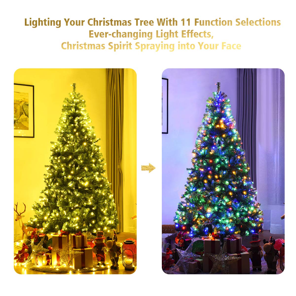 Foto 7 pulgar | Árbol de Navidad Goplus con Luces Led-Venta Internacional