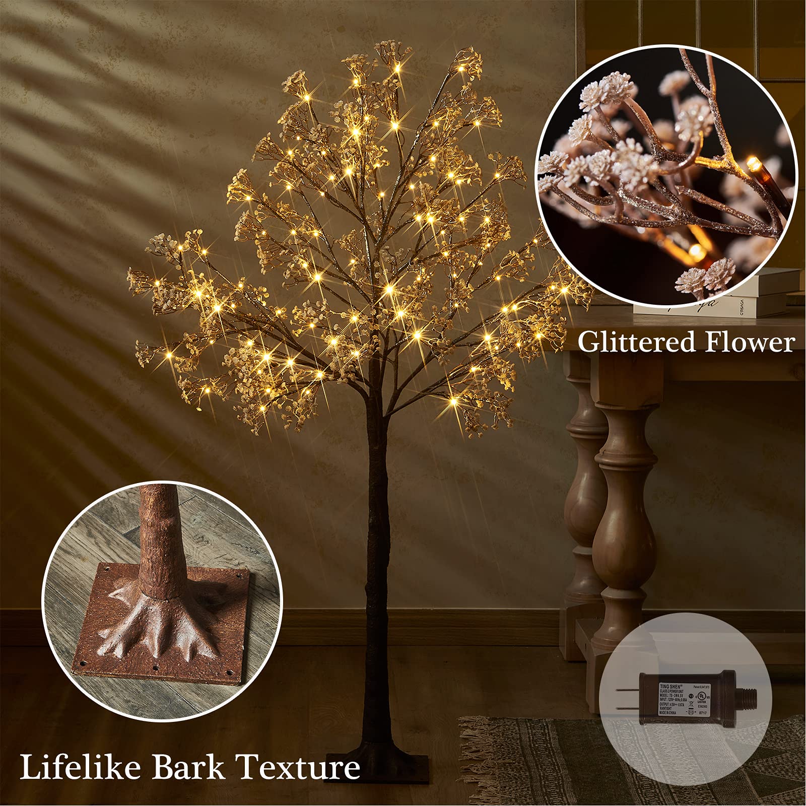 Foto 7 | Árbol Artificial Con Forma De Aliento Para Bebés Hairui, 5 Pies, Con Luces - Venta Internacional.