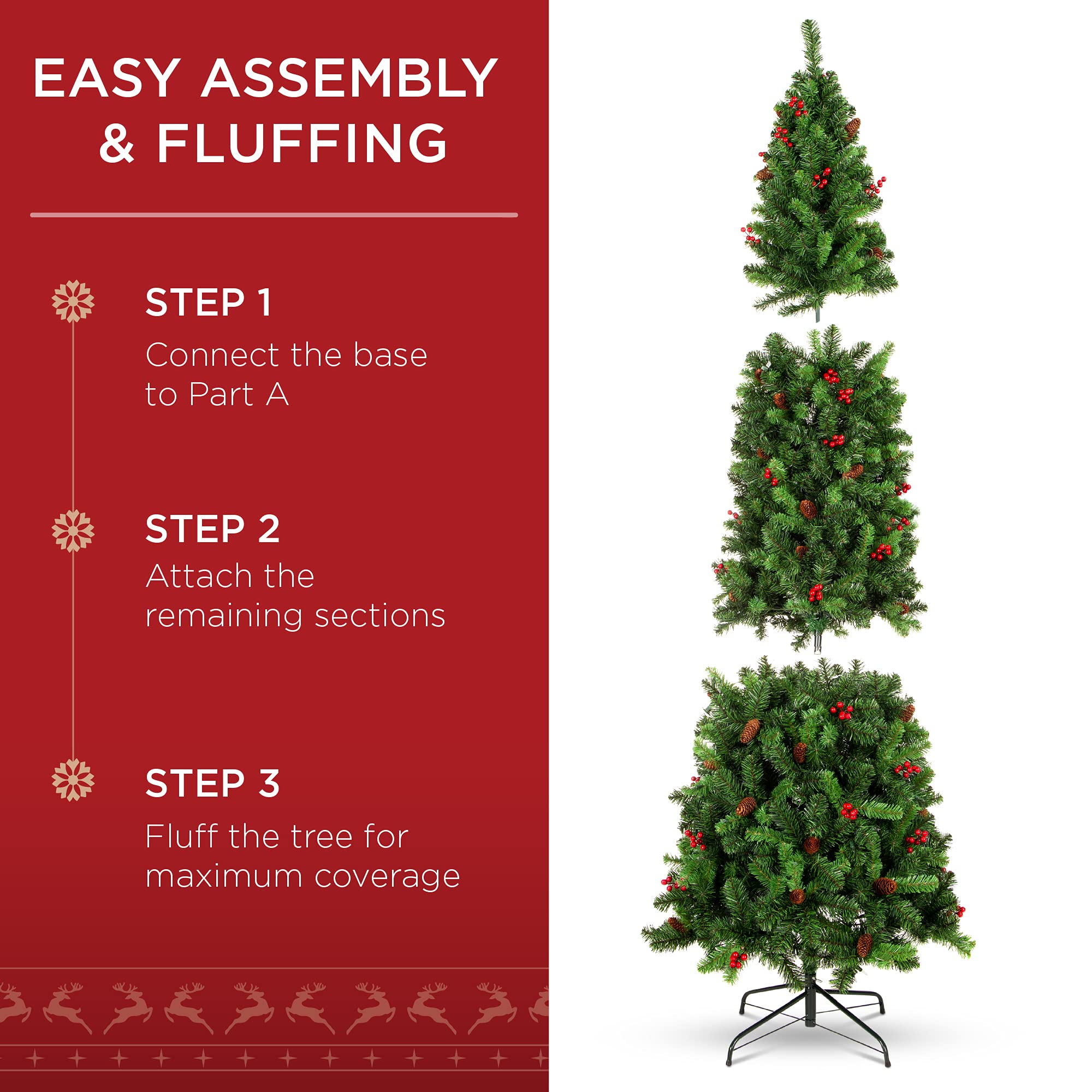 Foto 5 pulgar | Árbol De Navidad Best Choice Products, Abeto, 1,8 M, Con 250 Luces - Venta Internacional.