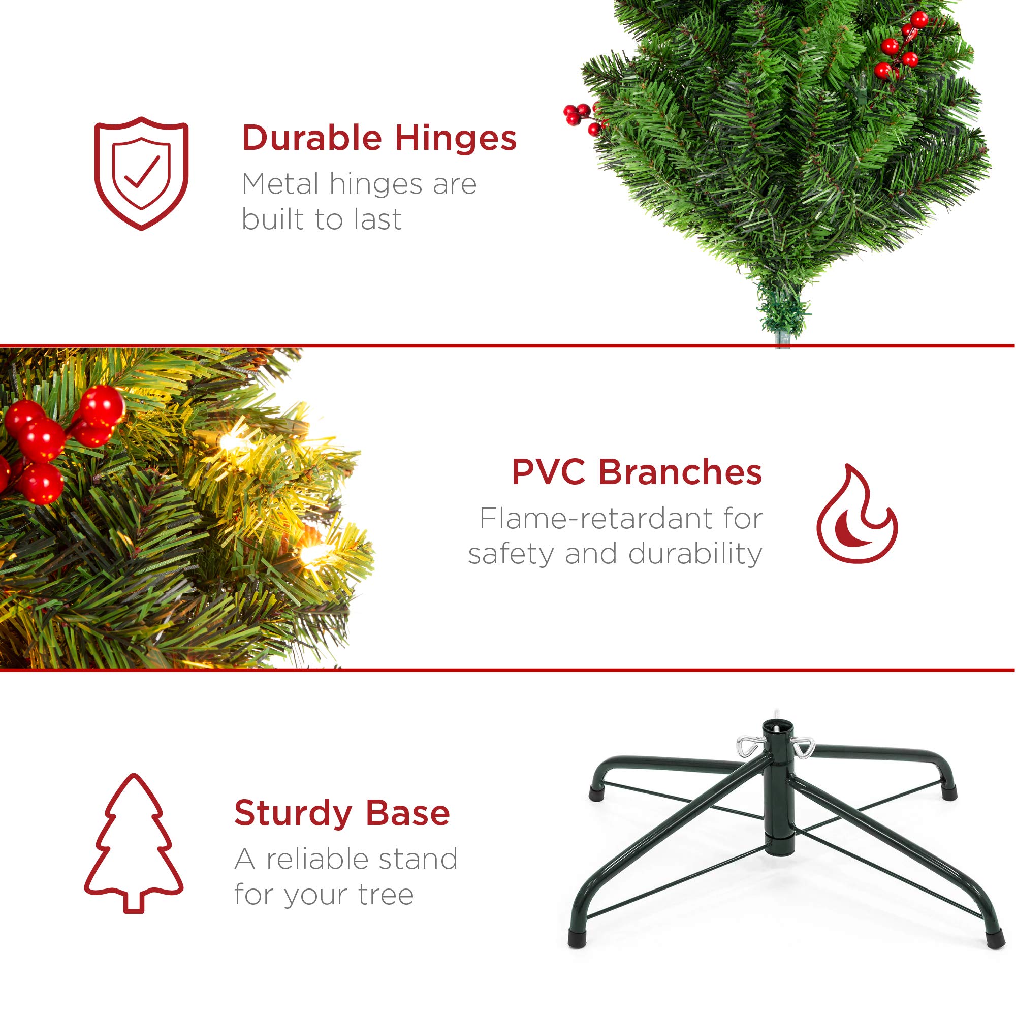 Foto 7 pulgar | Árbol De Navidad Best Choice Products, Abeto, 1,8 M, Con 250 Luces - Venta Internacional.