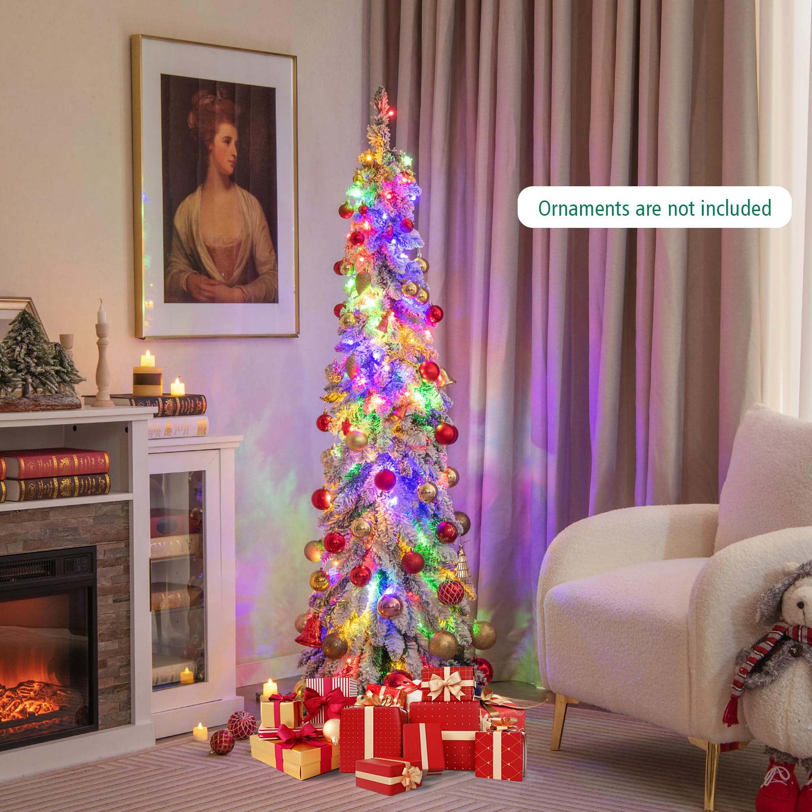 Foto 7 pulgar | Lápiz Flocado Preiluminado Christmas Tree Goplus De 1,5 M Con 150 Led - Venta Internacional.