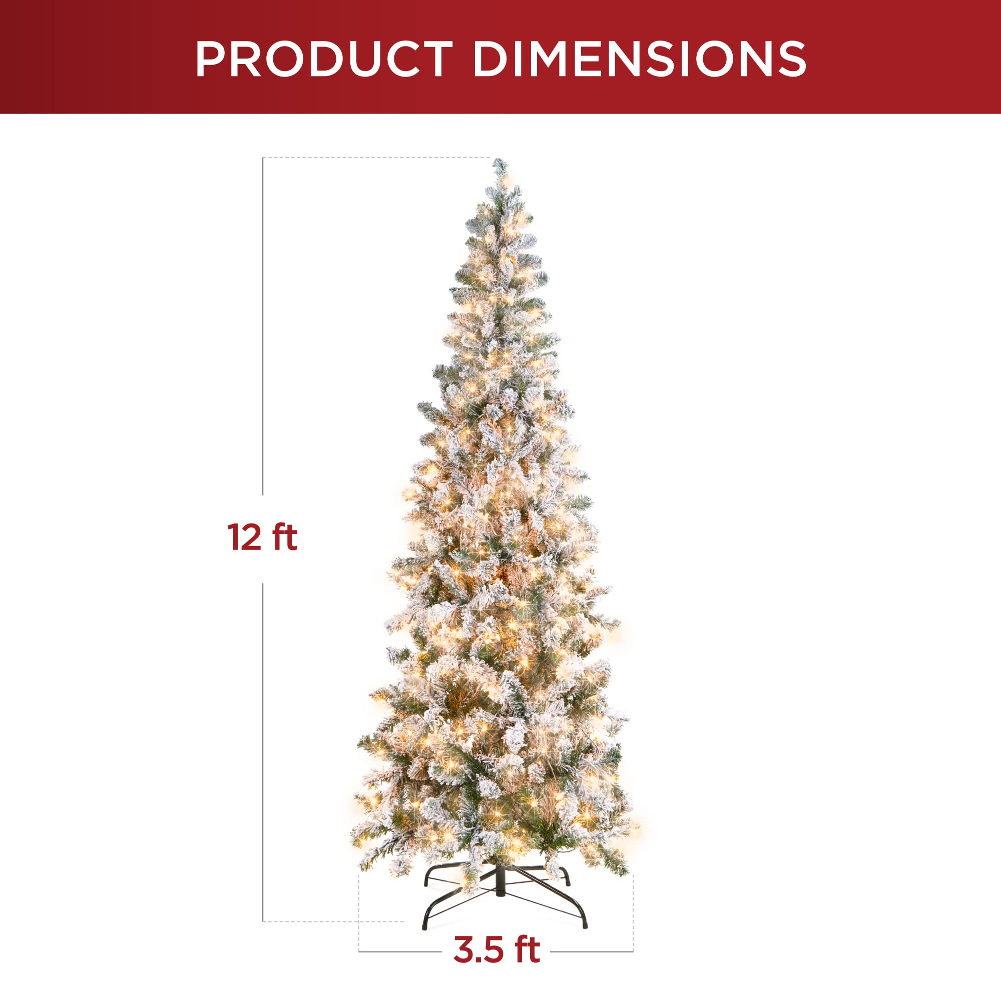 Foto 8 pulgar | Lápiz Flocado Christmas Tree Best Choice Products De 12 Pies - Venta Internacional.