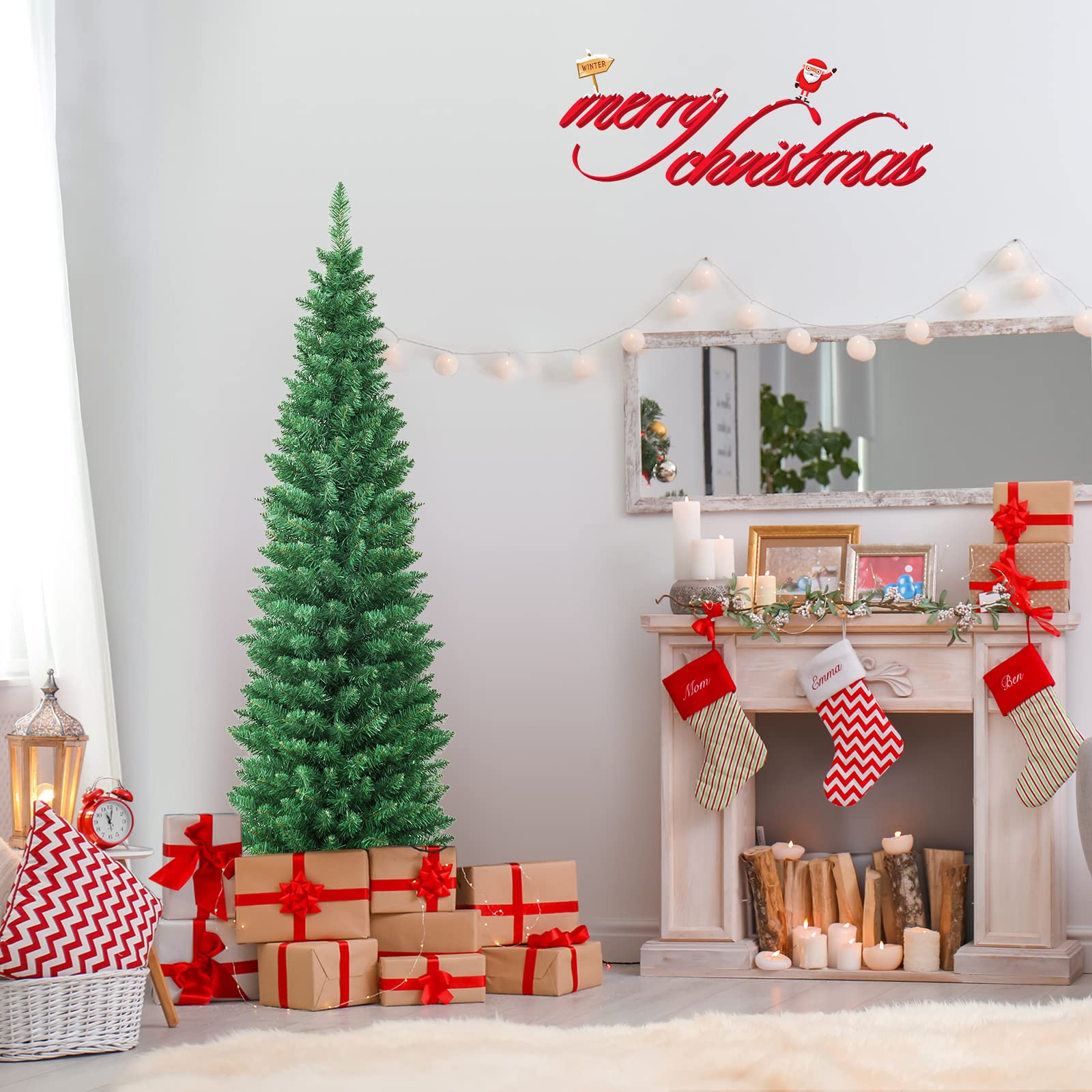 Foto 5 | Árbol de Navidad Giantex de 1.8 m-Venta Internacional