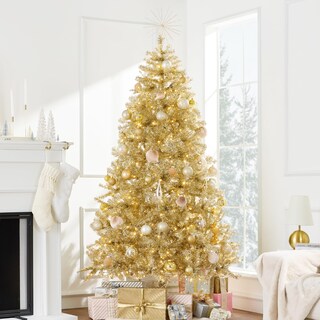 Foto 1 | Árbol de Navidad Best Choice Products Oropel Dorado Preiluminado de 9 Pies - Venta Internacional