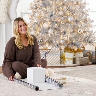 Foto 4 | Árbol de Navidad Best Choice Products Oropel Dorado Preiluminado de 9 Pies - Venta Internacional