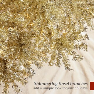 Foto 5 | Árbol de Navidad Best Choice Products Oropel Dorado Preiluminado de 9 Pies - Venta Internacional