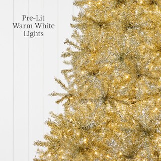 Foto 6 | Árbol de Navidad Best Choice Products Oropel Dorado Preiluminado de 9 Pies - Venta Internacional