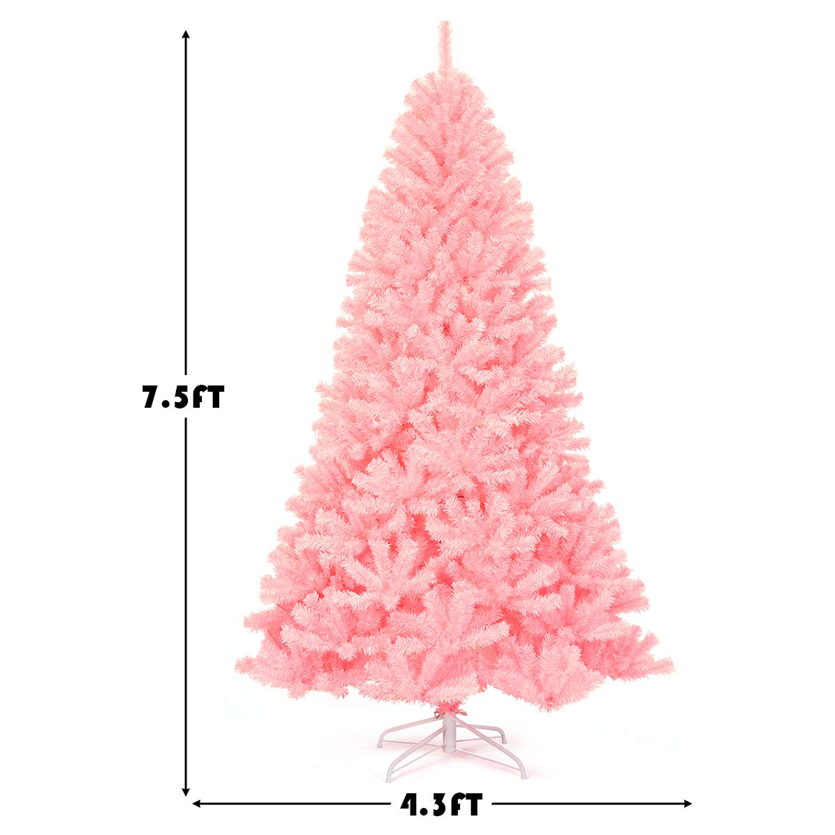 Foto 8 pulgar | Árbol De Navidad Goplus Artificial Rosa Sin Iluminación De 2,3 M Con Soporte - Venta Internacional.