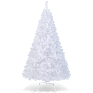 Foto 1 | Árbol De Navidad Costway De Pvc Artificial De 6 Pies Con Soporte Blanco - Venta Internacional.