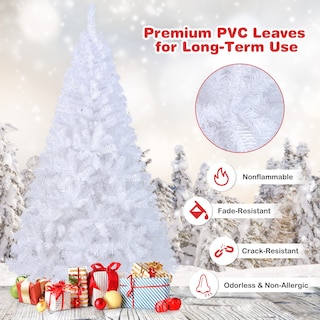 Foto 3 | Árbol De Navidad Costway De Pvc Artificial De 6 Pies Con Soporte Blanco - Venta Internacional.