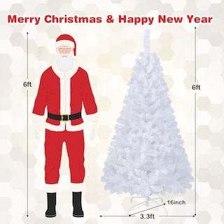 Foto 7 | Árbol De Navidad Costway De Pvc Artificial De 6 Pies Con Soporte Blanco - Venta Internacional.