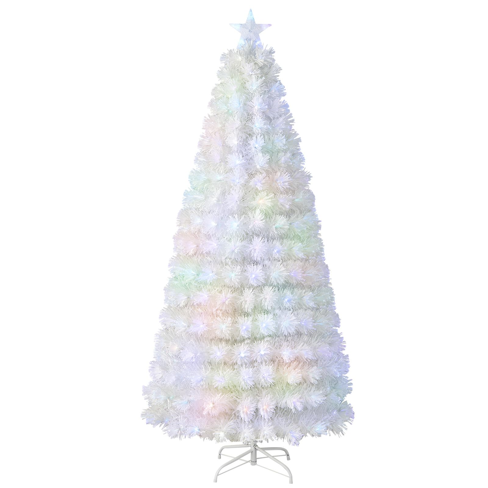 Árbol De Navidad Goplus, Fibra Óptica Preiluminada, 7 Pies Con 270 Puntas - Venta Internacional. $3,019