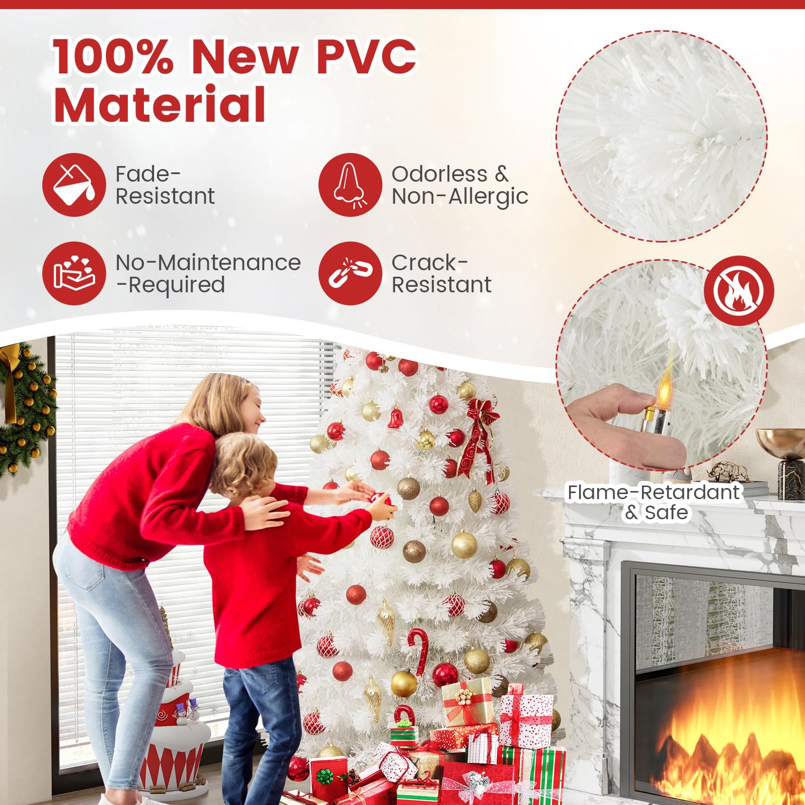 Foto 4 | Árbol De Navidad Goplus, Fibra Óptica Preiluminada, 7 Pies Con 270 Puntas - Venta Internacional.