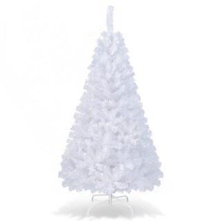 Foto 1 | Árbol De Navidad Costway De Pvc Artificial De 5 Pies Con Soporte Blanco - Venta Internacional.