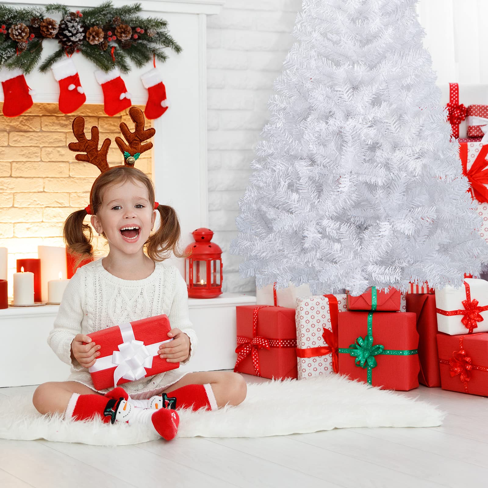 Foto 3 pulgar | Árbol De Navidad Costway De Pvc Artificial De 5 Pies Con Soporte Blanco - Venta Internacional.