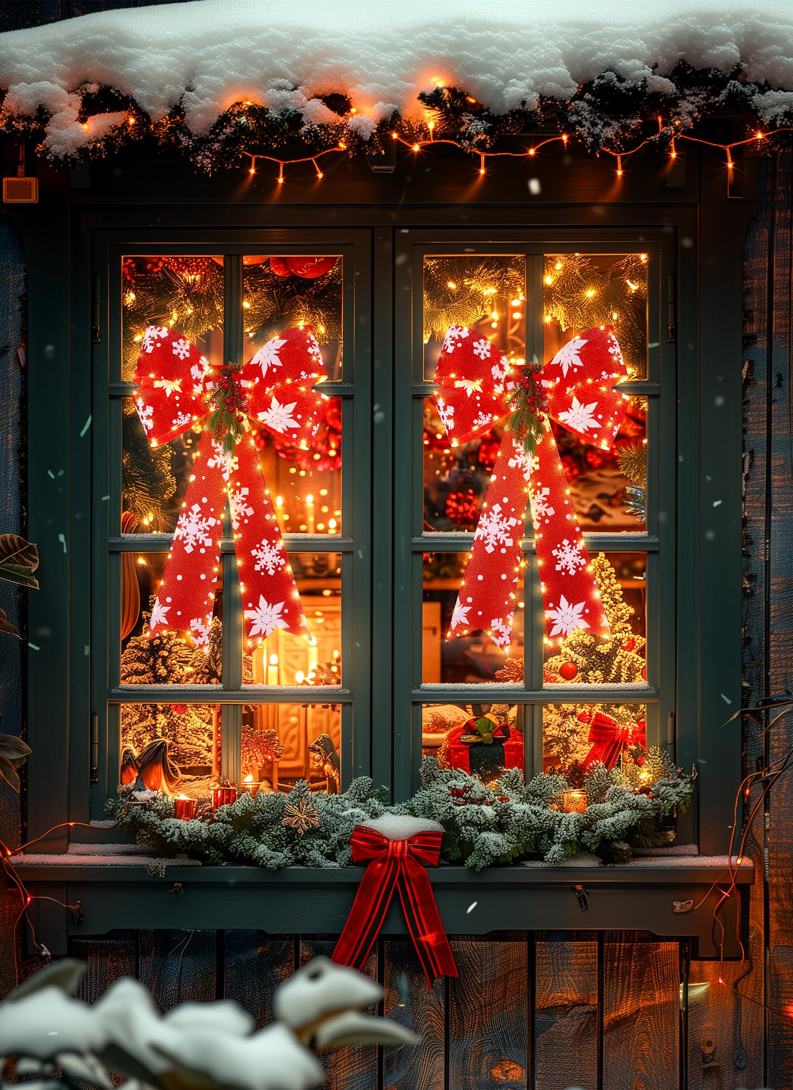 Foto 2 | Lazo Navideño Brightown Led Rojo Con Temporizador, 40 X 60 Cm - Venta Internacional.