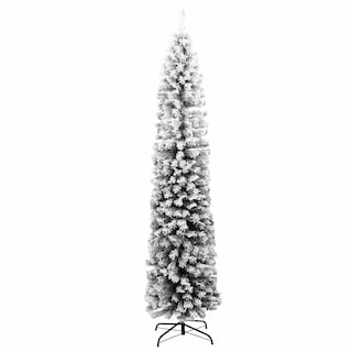 Foto 2 | Árbol De Navidad Vidaxl Slim De 2,1 M Con Pvc Flocado De Color Verde Nieve - Venta Internacional.