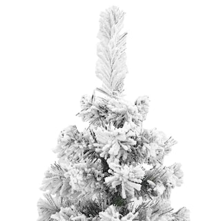 Foto 3 | Árbol De Navidad Vidaxl Slim De 2,1 M Con Pvc Flocado De Color Verde Nieve - Venta Internacional.