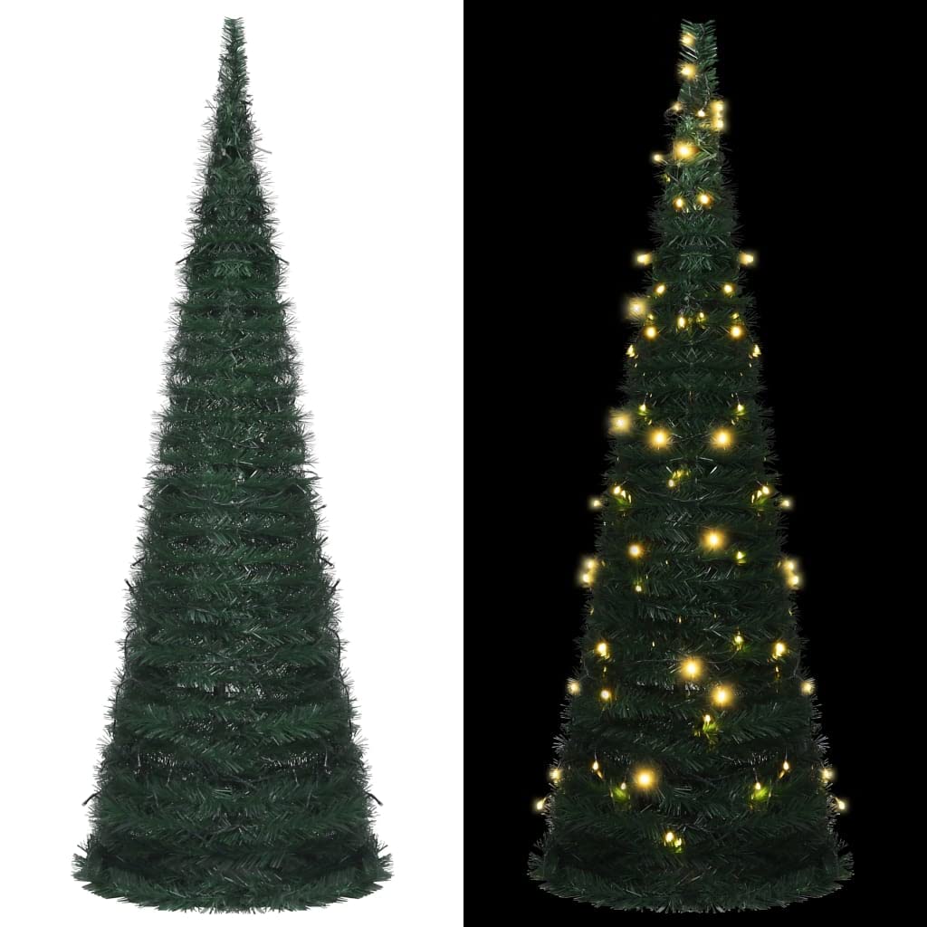 Árbol De Navidad Vidaxl Desplegable De 6 Pies Con 150 Luces Led De Pvc Verde - Venta Internacional.