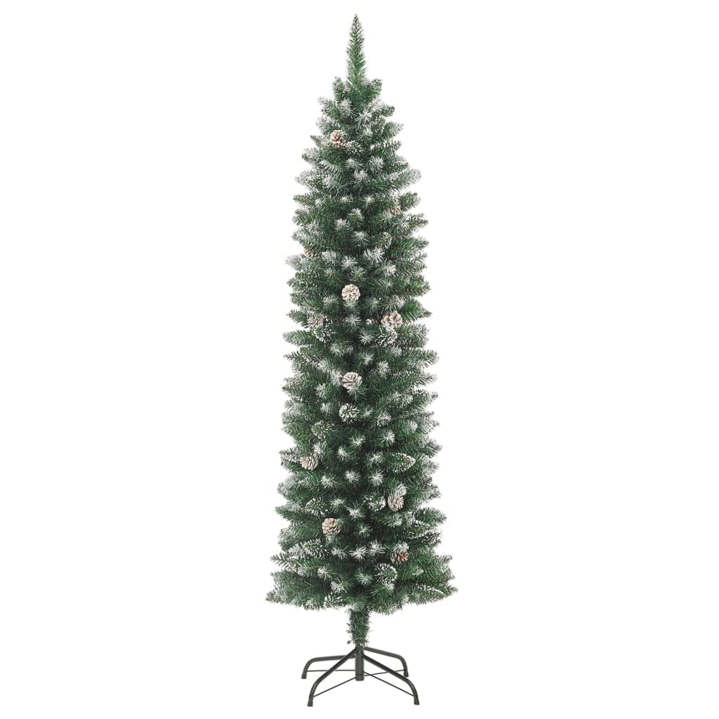 Foto 3 pulgar | Árbol De Navidad Vidaxl, 180 Cm, Delgado, Con Decoración De Nieve, Color Verde - Venta Internacional.