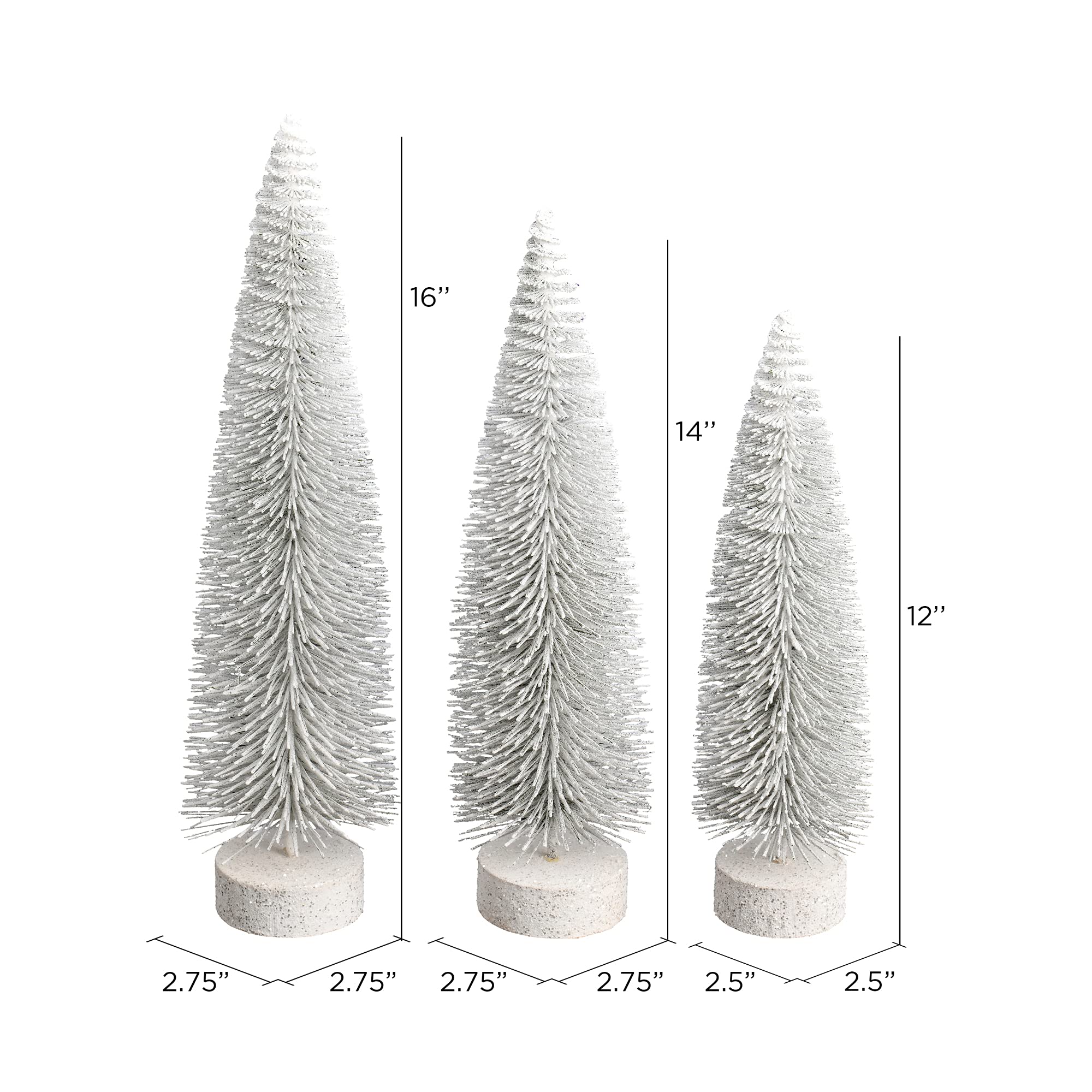 Foto 2 | Árbol De Navidad Vickerman De Pino Ovalado Blanco, Juego De 3 Unidades, 30-35-40 Cm - Venta Internacional.