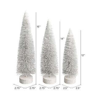 Foto 2 | Árbol De Navidad Vickerman De Pino Ovalado Blanco, Juego De 3 Unidades, 30-35-40 Cm - Venta Internacional.