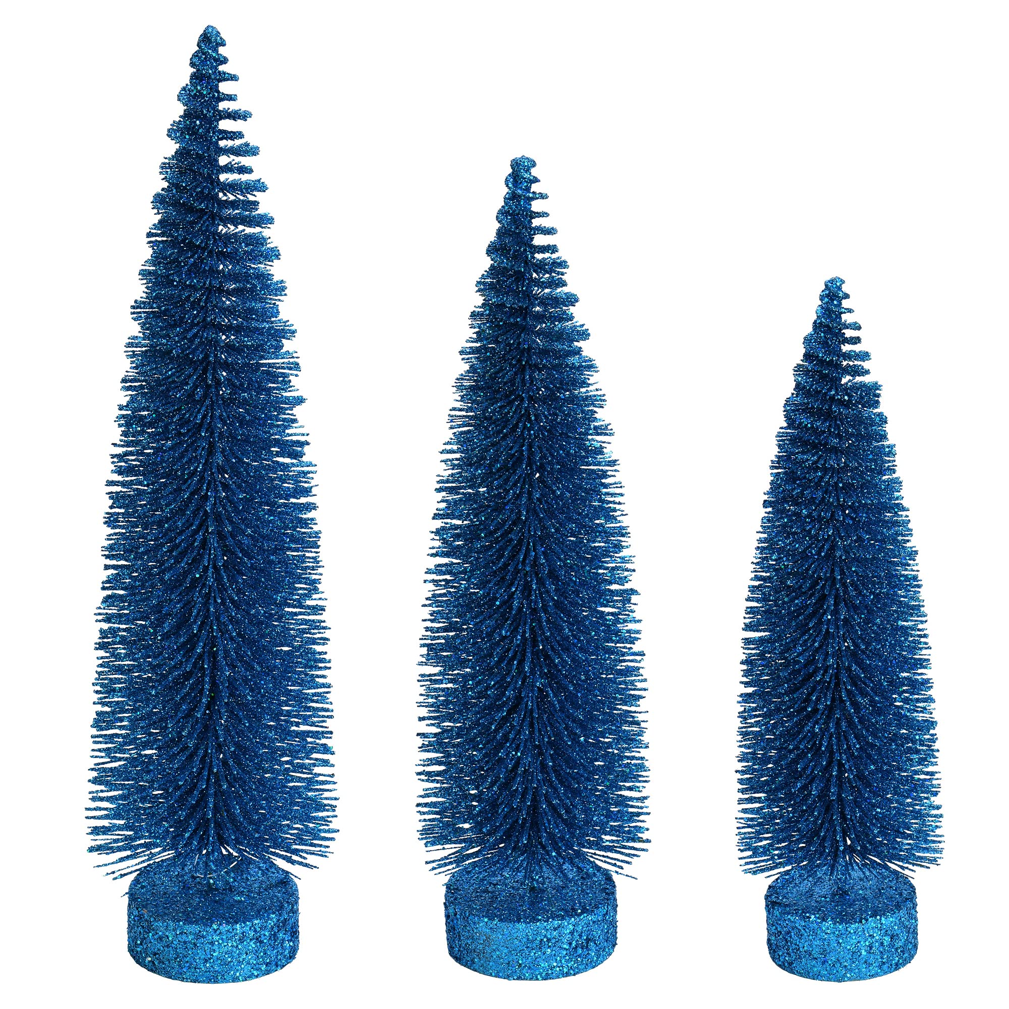 Foto 2 pulgar | Árbol De Navidad Vickerman De Pino Ovalado Con Purpurina Turquesa, Juego De 3 Unidades - Venta Internacional.