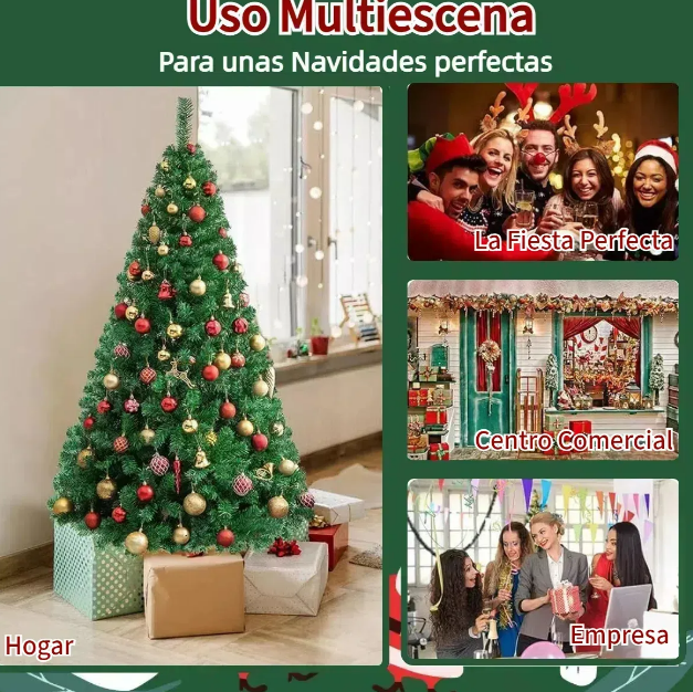 Foto 4 pulgar | Majestuoso Árbol De Navidad Artificial Xtellar De 1.8 M Con 800 Ramas Verdes Detalladas