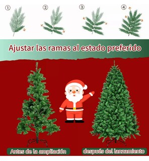 Foto 4 | Majestuoso Árbol De Navidad Artificial Xtellar De 1.8 M Con 800 Ramas Verdes Detalladas