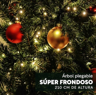 Foto 2 | Xtellar Árbol De Navidad Artificial Premium 2.10m, Diseño Frondoso Y Lujoso, Soporte Duradero De Metal