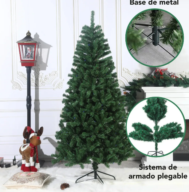 Foto 5 pulgar | Xtellar Árbol De Navidad Artificial Premium 2.10m, Diseño Frondoso Y Lujoso, Soporte Duradero De Metal