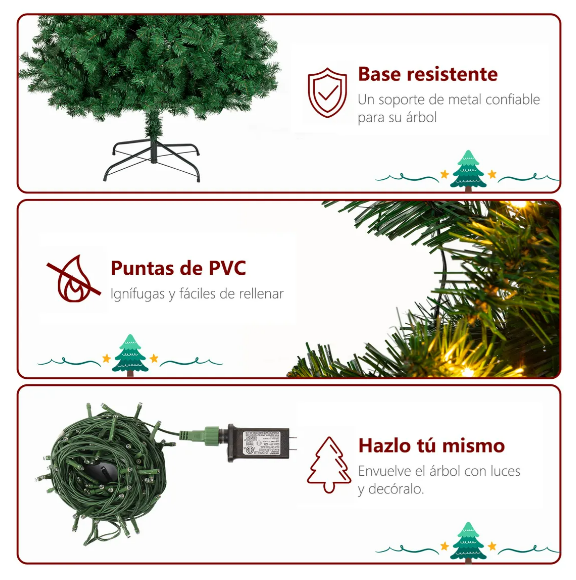 Foto 5 pulgar | Árbol De Navidad Xtellar Ecológico De 2.1m Con 1100 Ramas Y Luces Led Integradas