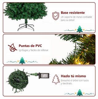 Foto 4 | Árbol De Navidad Xtellar Ecológico De 2.1m Con 1100 Ramas Y Luces Led Integradas