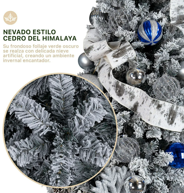 Foto 3 pulgar | Xtellar Árbol De Navidad Nevado Majestuoso 2.2m – Encanto Invernal Con 1050 Ramas Frondosas