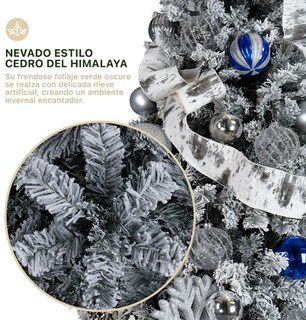 Foto 2 | Xtellar Árbol De Navidad Nevado Majestuoso 2.2m – Encanto Invernal Con 1050 Ramas Frondosas